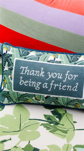 Pre-order! This iconic ‘thank you for being a friend’ is giving straight off the set vibes right into your room. The perfect gift for your Golden Girl, or snag one for yourself. 🌴👵🏼💛 The Martinique® Banana Leaf Pattern is a registered trademark of CW Stockwell, Inc. | Furbish Studio