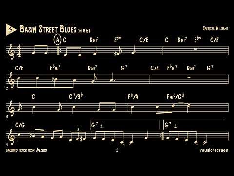 Basin Street Blues (notation in Bb) - Sheet Music with Backing Track