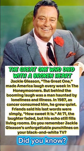 The Great One Who Died with a Broken Heart