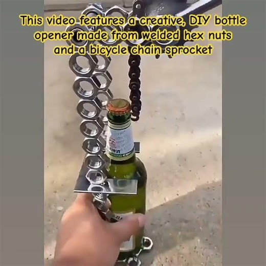 Industrial Ingenuity: The DIY Lever-Action Nut & Chain Bottle Opener #DIY #Metalwork #Upcycling