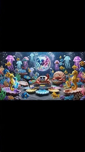 Underwater Fish Disco Party 🐟🪩 Dancing Fish Go Viral | #aivideo Short