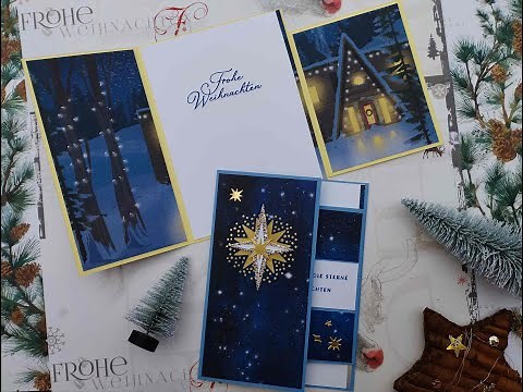 Besondere Weihnachtskarte "Nacht voller Sterne" Stampin' Up!