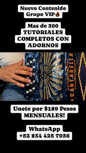 5.5K views · 88 reactions | Haste Colaborador por $189 pesos Mensuales y Recibe mas de 300 Tutoriales Completos con sus Adornos 流✅ #viralvideoシ #acordeon #acordeonista #regional #dinobaffetti #acordeonespedraza #dinobaffetti | Palomazo Tutoriales | Facebook