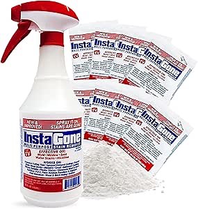 Stain Remover - 8 REFILL Pack + 24oz Spray Bottle - Just Add Water - Indoor/Outdoor Ceiling, Wall, Bathroom, Roof, PVC Fence, Patio Furniture & More