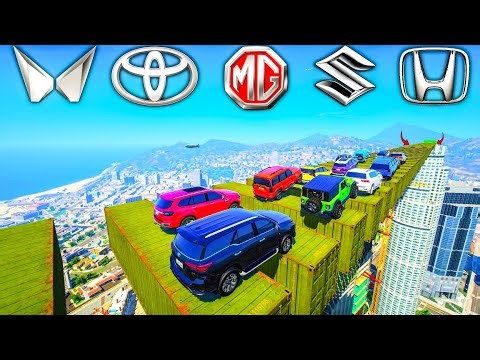 INDIAN 🚗CARS VS EXTREME 😱CONTAINER BROKEN RAMP CHALLENGE 🔥🥵