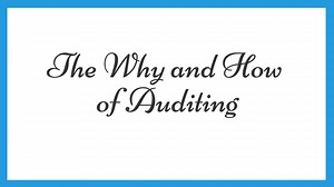 The Why and How of Auditing Series
