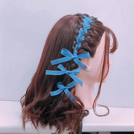 #ミディアムリボンアレンジ #緞帶髮型