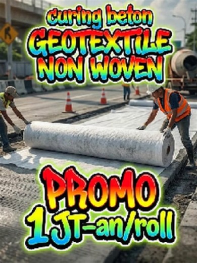 geotextile non woven curing beton murah semarang - Geotextile merupakan material geosintetik berbahan serat sintetis seperti polypropylene dan polyester yang digunakan dalam berbagai proyek konstruksi untuk fungsi pemisah tanah, perkuatan, filtrasi, drainase, dan perlindungan struktur. Material ini sangat penting dalam pekerjaan jalan, timbunan, reklamasi, tanggul, tambang, drainase, hingga proyek pengendalian erosi karena mampu meningkatkan stabilitas tanah dan memperpanjang umur konstruksi. Ge