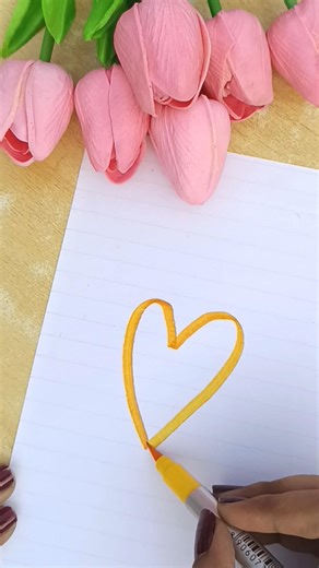 Creating a soft and soulful heart art using brush pens 🎨✨ #brushpen #heart #viral #shorts #aesthetic