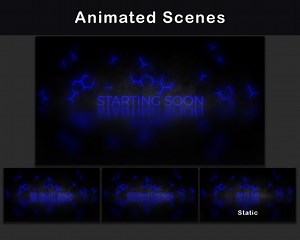 Dark & Blue Twitch Overlay Package |  Minimal Animated Stream Package | Alerts, Screens, Panels, Stinger, Chatbox | Dark Theme Stream Overlays