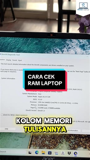 Cek Kapasitas RAM Laptop dengan Mudah