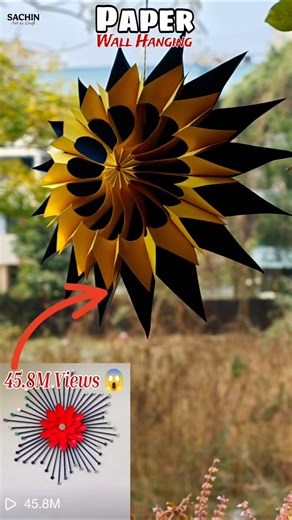 Simple Wall Hanging 😱 #decoretion #paperwallhanging