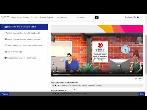 Pulsar Security Cybersecurity Education End User Demo