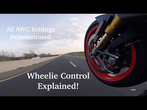 Motorcycle Wheelie Control explained! (Aprilia Tuono V4 demos with different WC levels!)