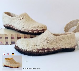 Crochet Slippers - Moccasins or Boots: Easy Pdf Crochet Pattern (english, German, French) - Etsy