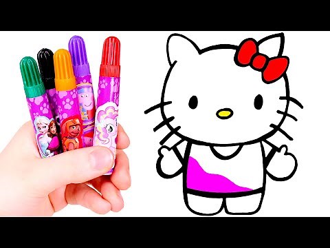 Dibuja y Colorea a Hello Kitty 😺🎀 Vídeos para niños