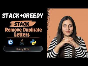 Remove Duplicate Letters | Lexicographically Smallest String | Greedy + Stack | Java Python C++