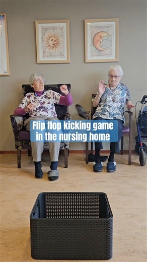 Flip Flop kicking game in the nursing home #games #funny #nursing home #play #elderlycare