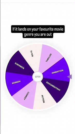 If it lands on your favourite movie genre you are out #wheelofnames #wheel