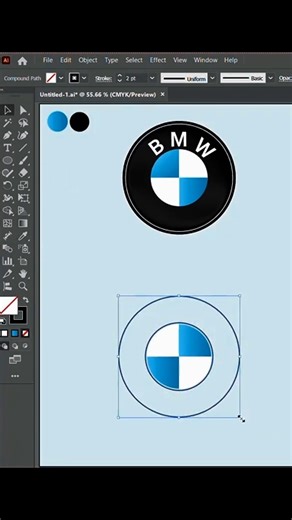 Adobe Illustrator 2026 - BMW Logo Design Tutorial #adobeillustrator #bmw #logodesign #tutorial #fyp