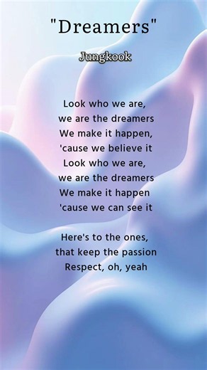 Jungkook - Dreamers (ft.Fahad Al Kubaisi Lyrics(FIFA World Cup 2022) #shorts #lyrics