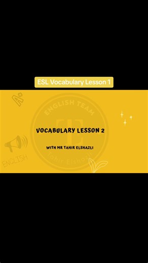 ESL Vocabulary Lesson 1