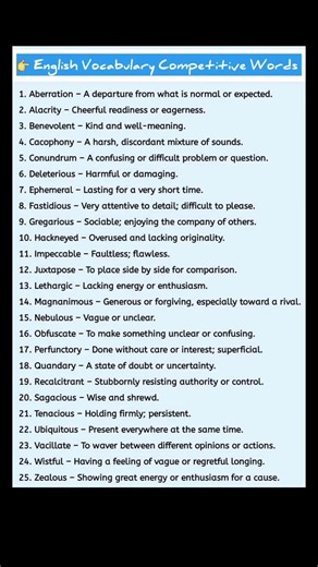 25 Competitive English Vocabulary Words | Speak Smart & Sound Powerful 💼📚 #CompetitiveEnglish