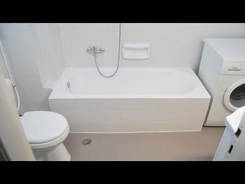 Ανακαίνιση μπάνιου βάφοντας πλακάκια και δάπεδο. Πριν και μετά.