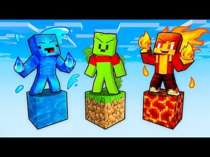 JJ vs Mikey vs Carrie: ELEMENTAL ONE BLOCK BATTLE in Minecraft - Maizen
