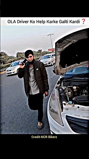 Helping OLA Driver Stuck in Hiway Petrol Khatam 🥰#shorts #bike #rider #ola #oladriver #rapido #help