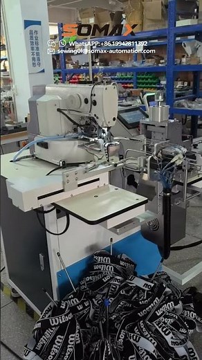 Somax automatic elastic band cutting and joining machine #somax #sewing