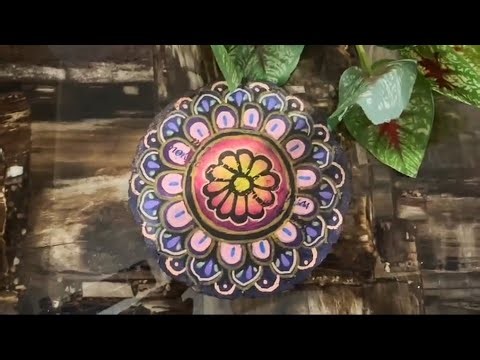 Mandala Art on wood 🪵 🎨 🖌️step by stepII Acrylic painting II