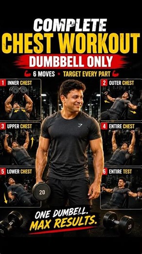 COMPLETE Chest Workout With Dumbbells Only 💪 | 6 Exercises for Massive Chest