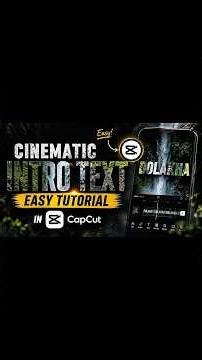 Cinematic Intro Text Easy Tutorial In Capcut✨ || Capcut Editing || Cinematic Editing