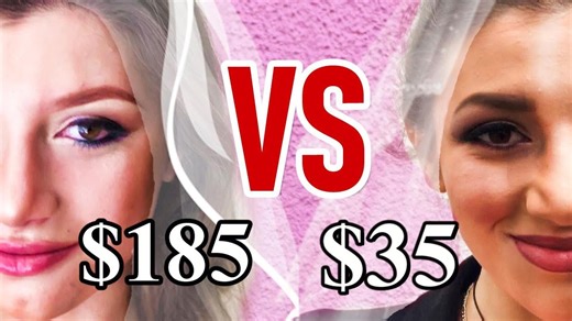 Comparing cheap bridal makeup with an expensive option
