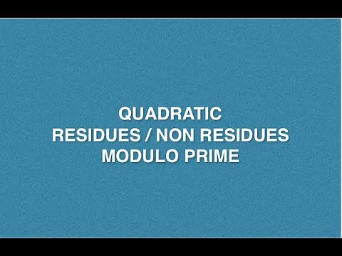 Quadratic Residue And Quadratic Non Residue | Modulo Prime | Cryptography