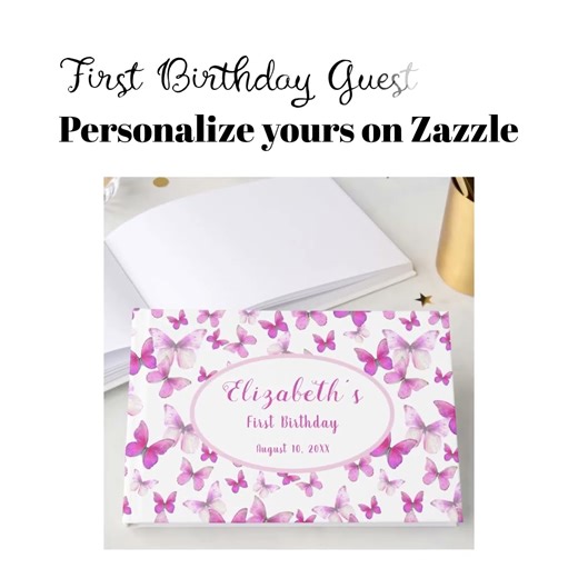 Butterfly guest book for first birthdays