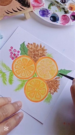 #ChristmasArt #HolidayArt #FestivePainting #WatercolorArt #HandPainted #ChristmasVibes #HolidayVibes #WinterArt #ArtOfTheDay #ArtistOnInstagram #CreativeArtwork #OrangeSliceArt #PineconeArt #NatureInspiredArt #RimasCreation #ArtLover #WatercolorArtist #SeasonalArt #ChristmasIllustration #FestiveDecorArt | Rima's creation