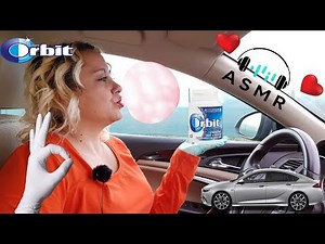 ASMR Orbit Gum Chewing in Car / Relaxing Sounds / Green Gloves