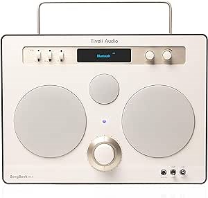 Songbook MAX, Premium Bluetooth Sound System with FM, 1/4" Auxiliary Input and Built-in Preamp (Cream/Brown)