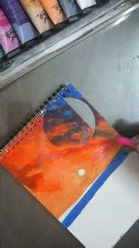 Vibrant sunset in the ocean- An acrylic painting 🖌️🎨