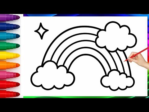Easy Rainbow Drawing for Kids 🌈 | Learn to Draw & Color Step-by-Step