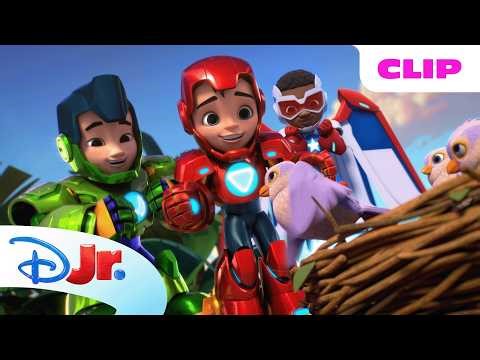Iron Man Helps Baby Birds Fly!🐦 | Marvel's Iron Man and his Awesome Friends |‪@disneyjr‬x‪@MarvelHQ‬