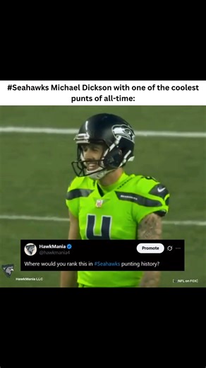 One of the coolest double punts from #Seahawks Michael Dickson:The double punt on October 7, 2021:[🎥: NFL on FOX] | HawkMania