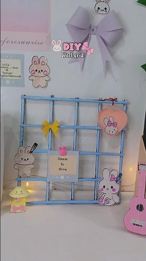 DIY photo grid 🎀 | diy wall grid tutorial | easy paper craft ideas| pinterest inspired aesthetic diy