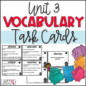 Wonders ELA Vocabulary Task Cards Printable 3rd Grade (Unit 3)