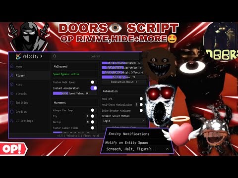 Latest Doors👁️ Keyless Script OP Anti-Entities🔥,Esp/Notify Event😎,Bypass Walkspeed🤩,Auto-Hide✨+More