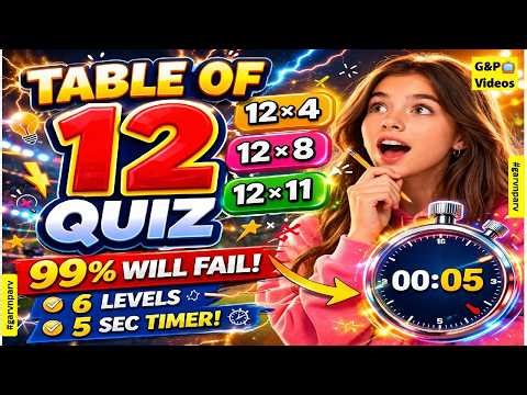 Only 3% Can Solve This Table of 12 Quiz 😱 | 6 Levels Challenge | #garvnparv #mathquiz