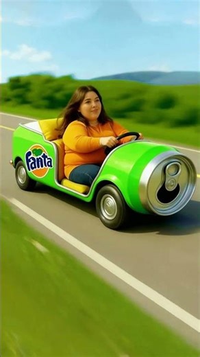 Fanta Can Car Takes Over the Highway! You Won’t Believe This Ride 🚗🍊😍✨