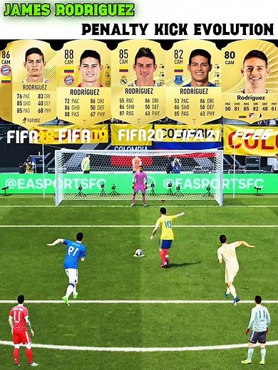 James Rodriguez Penalty Kicks Evolution√ From FIFA 18 To FC 26 #jamesrodriguez #footballshorts #fc26